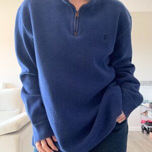 Polo Ralph Lauren 1/4 Zip Sweater in a Bold Blue, Size L